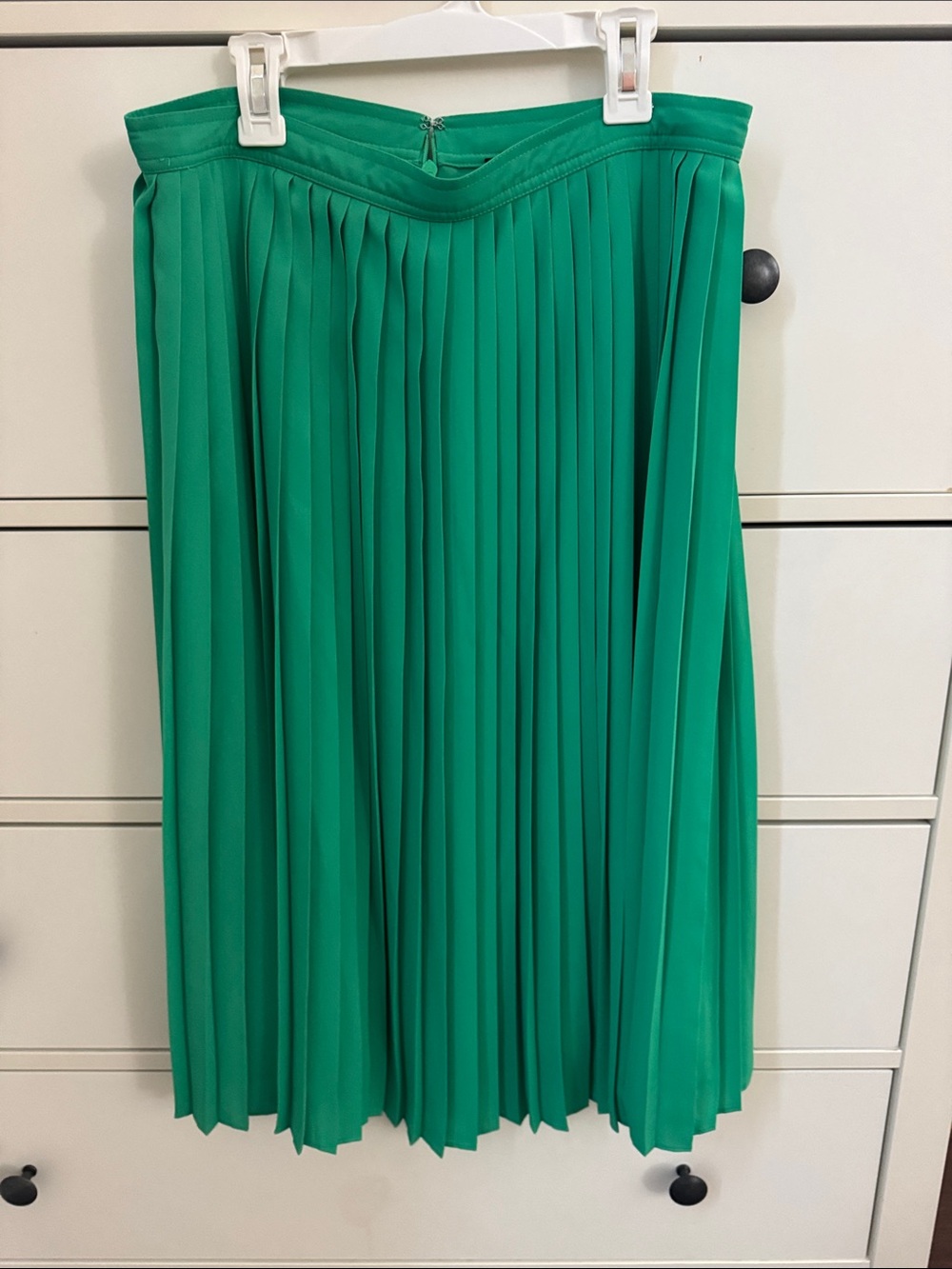 J. Crew Emerald Green Pleated Midi Skirt